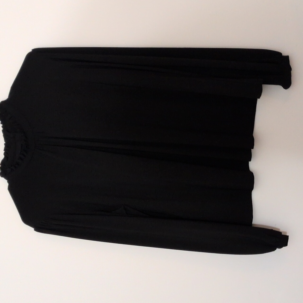 Paniz Vintage Black Pleated Blouse button on Back Size XL